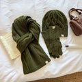 3-Piece Cable Knit Beanie Gloves Scarf  Set 6W6NSC101