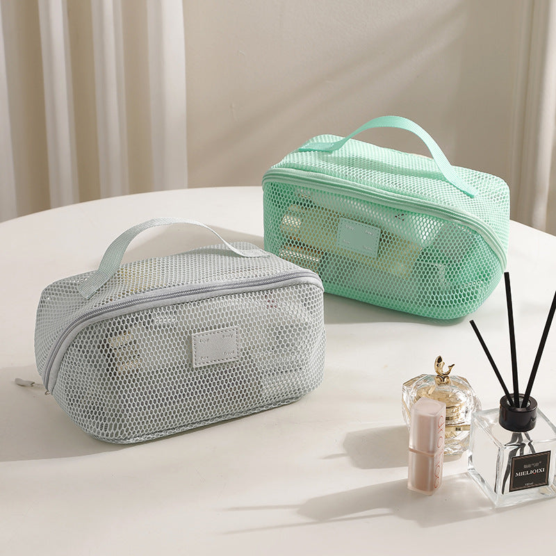 Simple Solid Color Mesh Hollow Makeup Bag MK2BW6S10BOB105