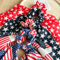 American Flag Bowknot Stretchy Scrunchies Hair Tie 8BK6HSR23L