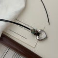 Natural Stones Metal Heart Pendant Necklace 6W6JNC687