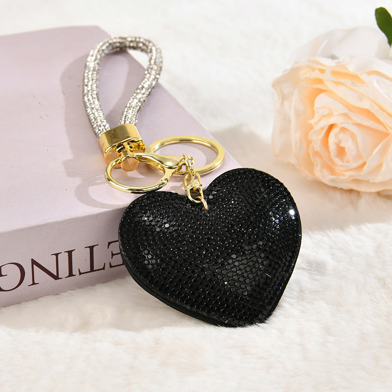 Rhinestone Heart Bag Charm - DippedShop Wholesale - #6499