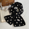 Polka Dot Color Block Cross Warm Knit Scarf 6W6NSC88