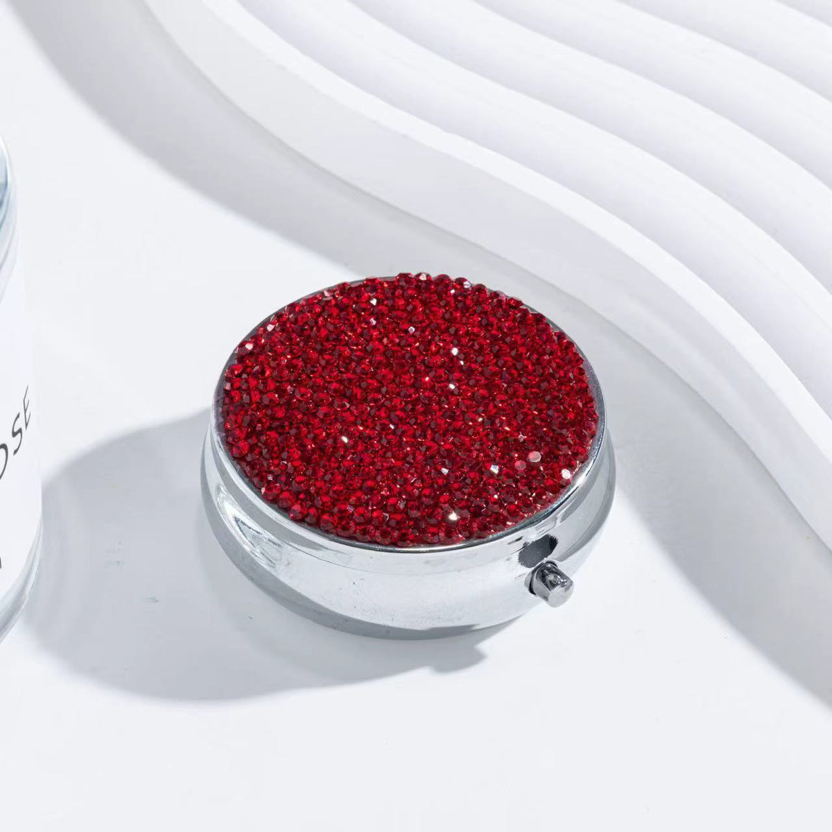 Rhinestone Round Mirror Case - DippedShop Wholesale - #8355