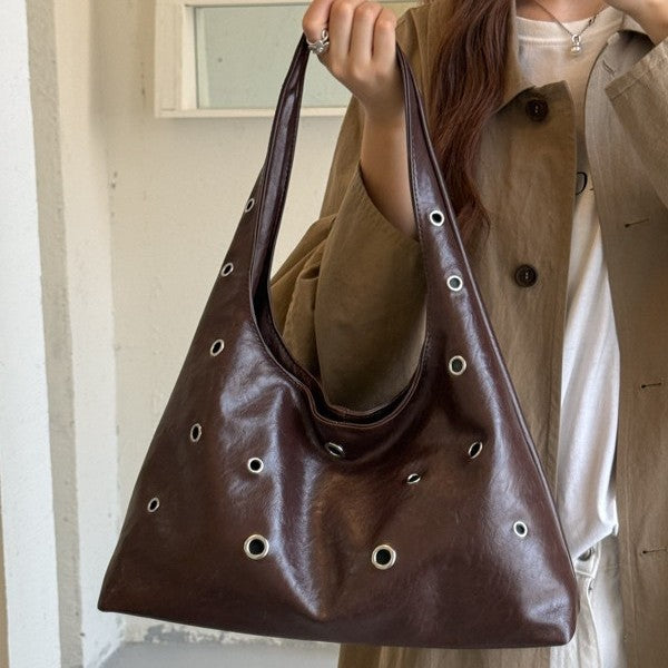 Trendy Punk Metal Grommet Handbag Shoulder Bag 6W10BBG1897