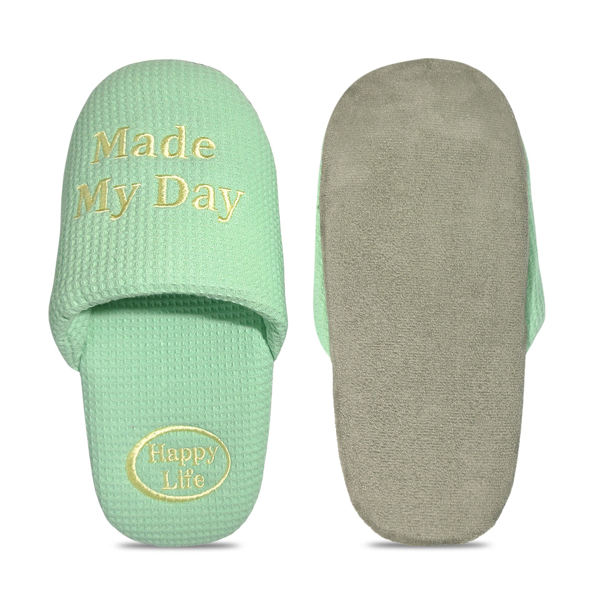 Soft Embroidered Waffle Slippers - DippedShop Wholesale - #2211