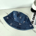 Cute Bowknot Cherry Embroidery Denim Bucket Hat MK2BW6W6HAT70