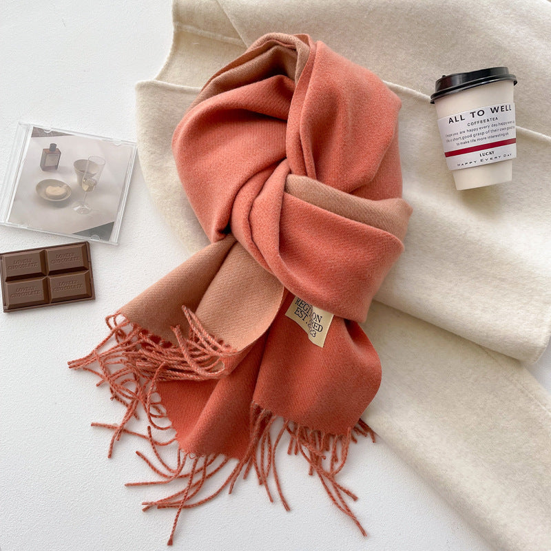 Reversible Fringe Scarf - DippedShop Wholesale - #0195