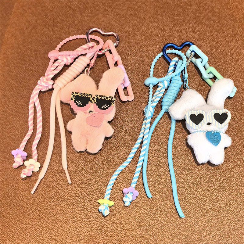 Solid Color Plush Rabbit Pendant Bag Charm 6W10BBC374