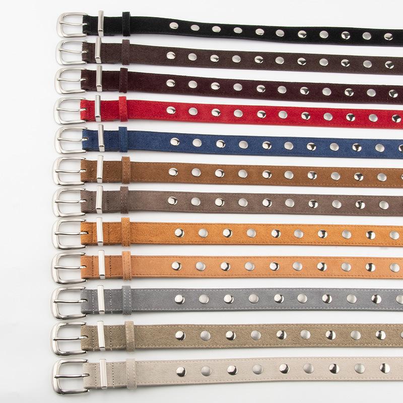 Punk Style Studded Pink Buckle Leather Belt MK2LEEP6W6JBT35