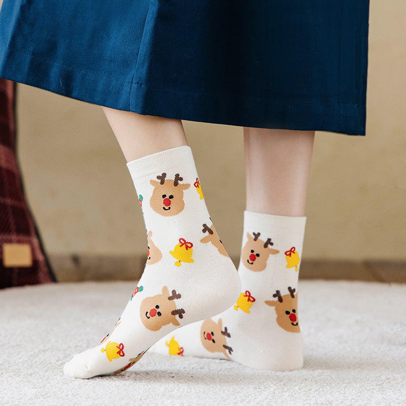 Cute Christmas Pattern Crew Socks 6W8FSO904