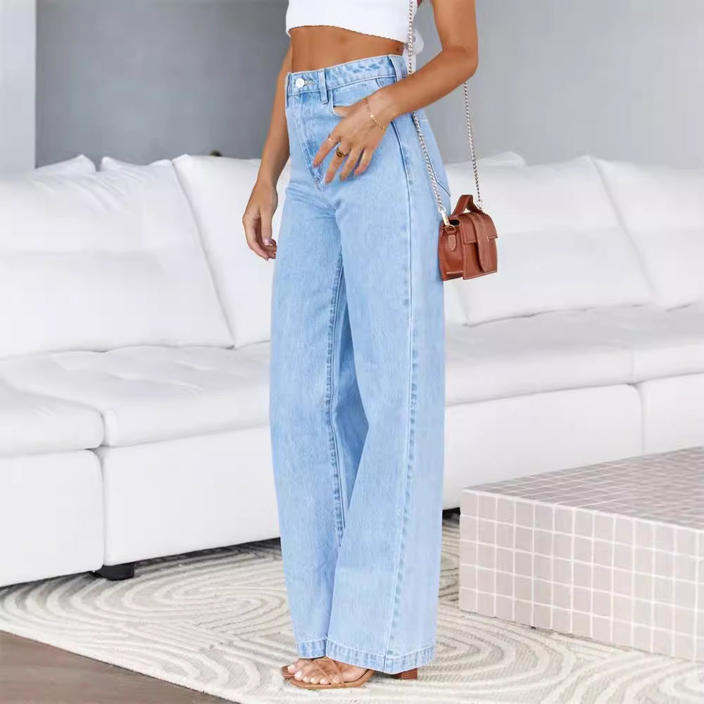 High Waist Denim Pant Straight Leg Jeans DPB3012