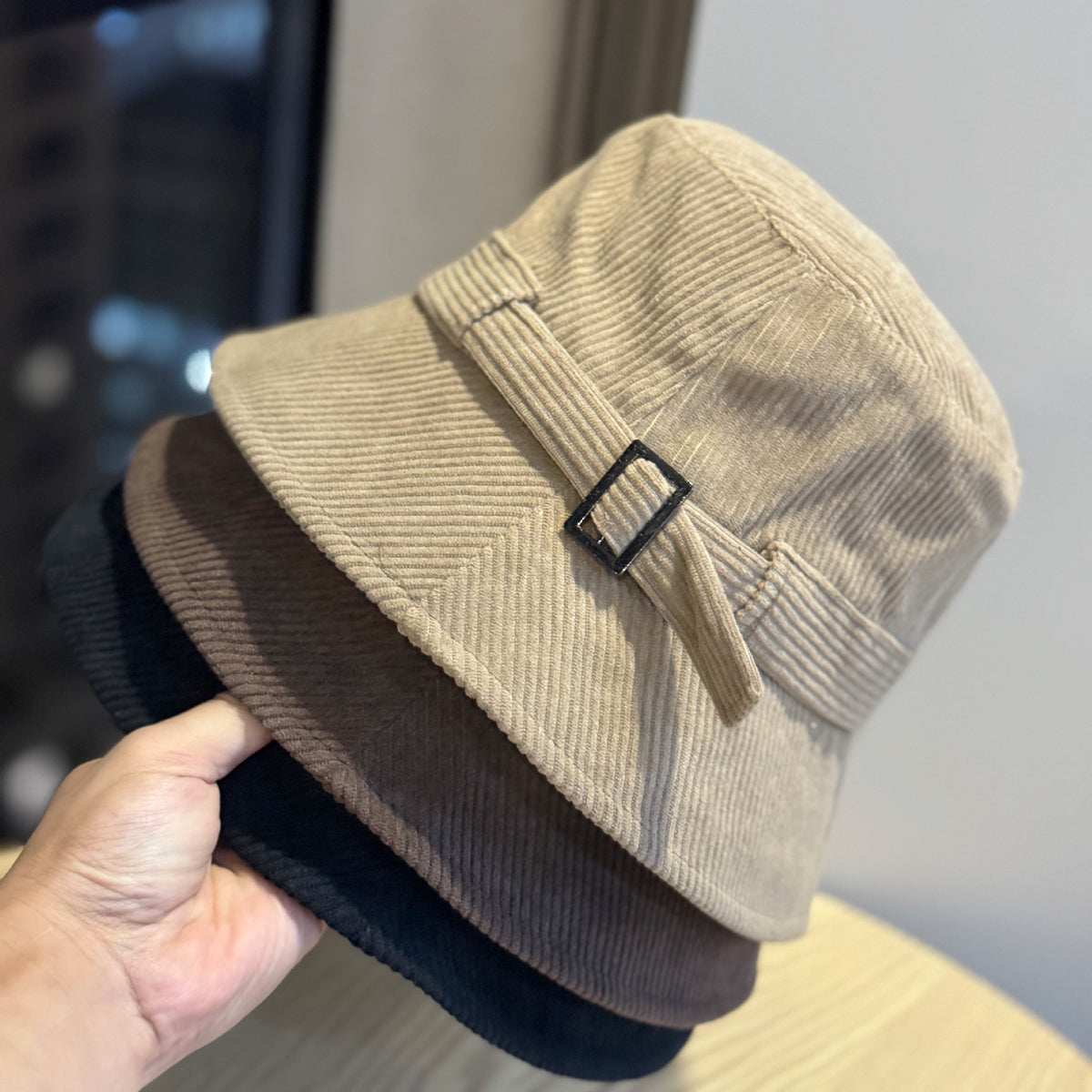 Adjustable Corduroy Bucket Hat - DippedShop Wholesale - #9971