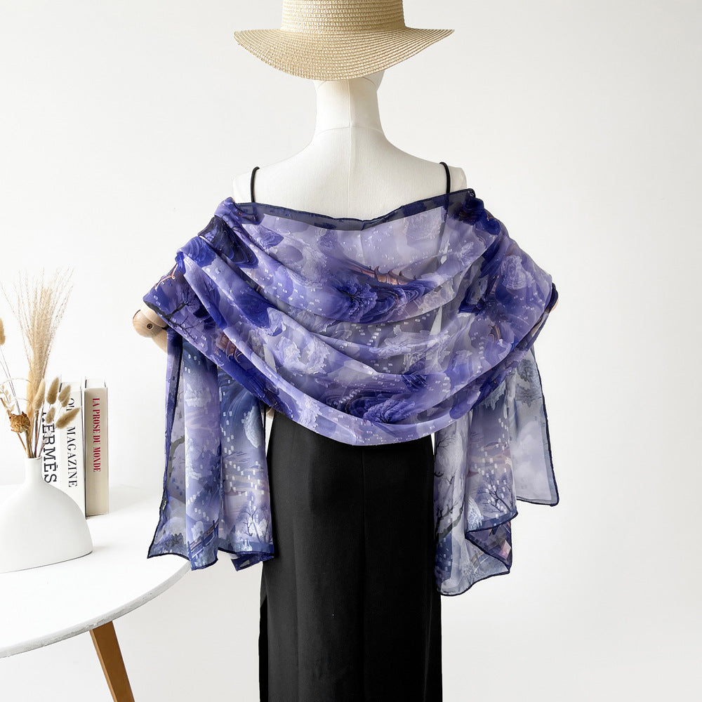 Floral Burnout Shawl - DippedShop Wholesale - #5859