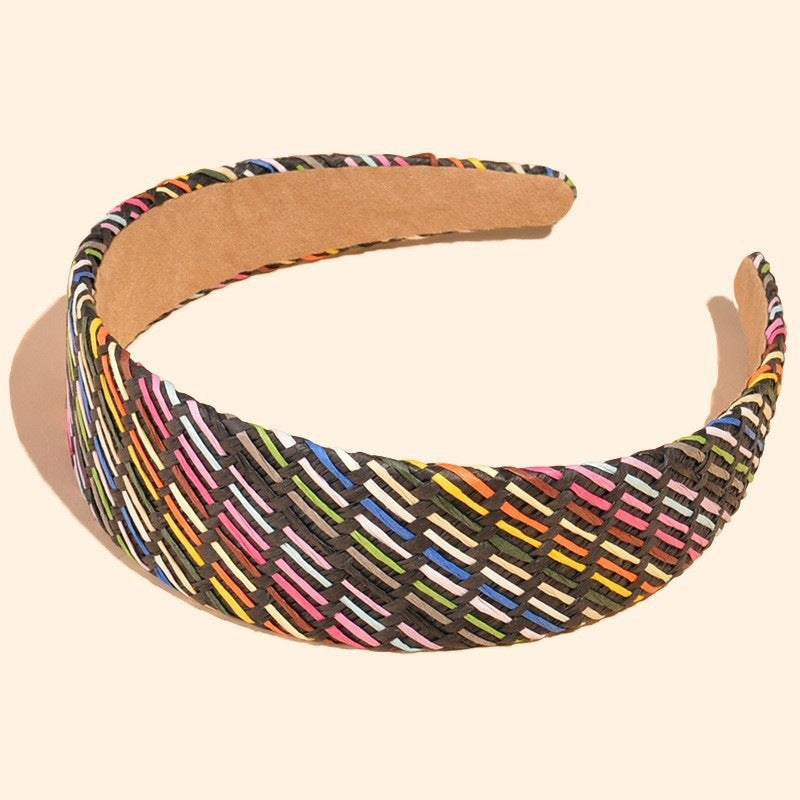 Stylish Color Block Woven Wide Headband MK2SPM6W6HBD04