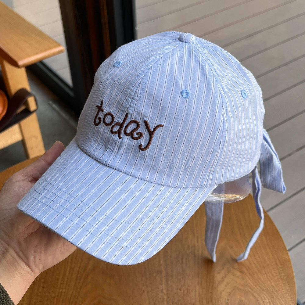 Striped Bowknot Baseball Cap - DippedShop Wholesale - #3715