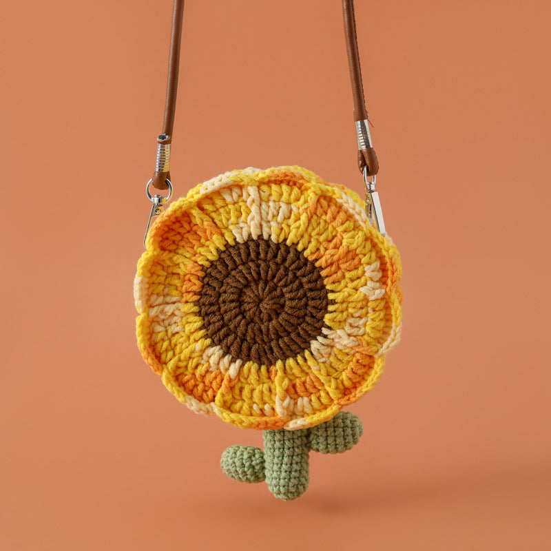 Cute Sunflower Crochet Purse Crossbody Bag MK2CCR6W10BBG428
