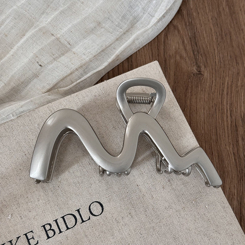 Simple Wave Metal Geometric Large Hair Claw MK2MBEP6W6HCP364