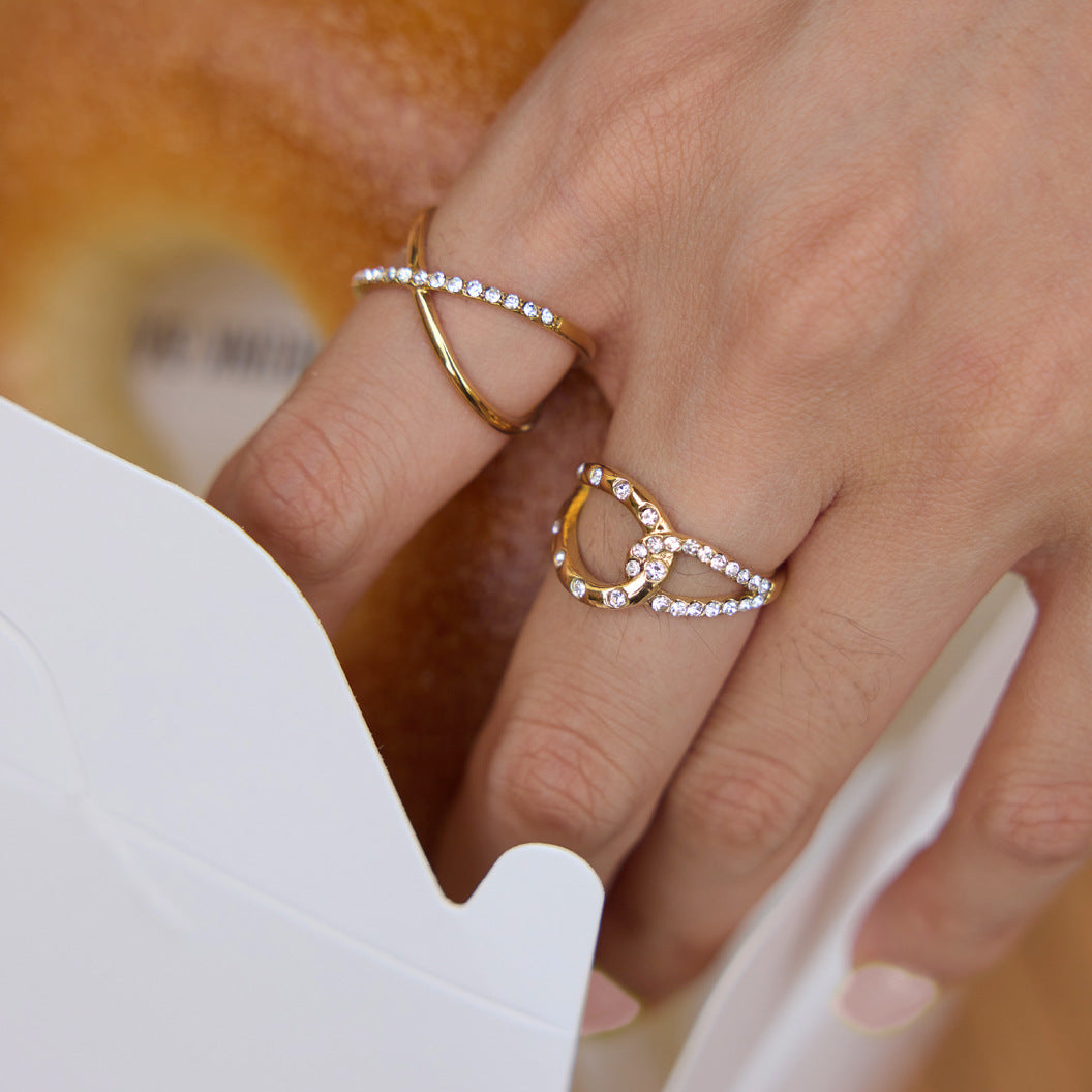 Geometric Cubic Zirconia Ring - DippedShop Wholesale - #0499