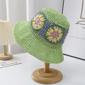 Floral Crochet Straw Hat - DippedShop Wholesale - #6131