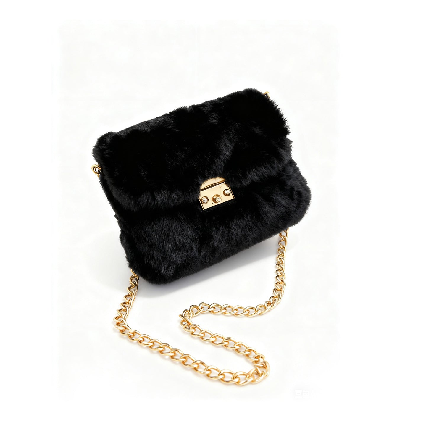 Stylish Solid Color Plush Portable Shoulder Bag 6W10BBG1929