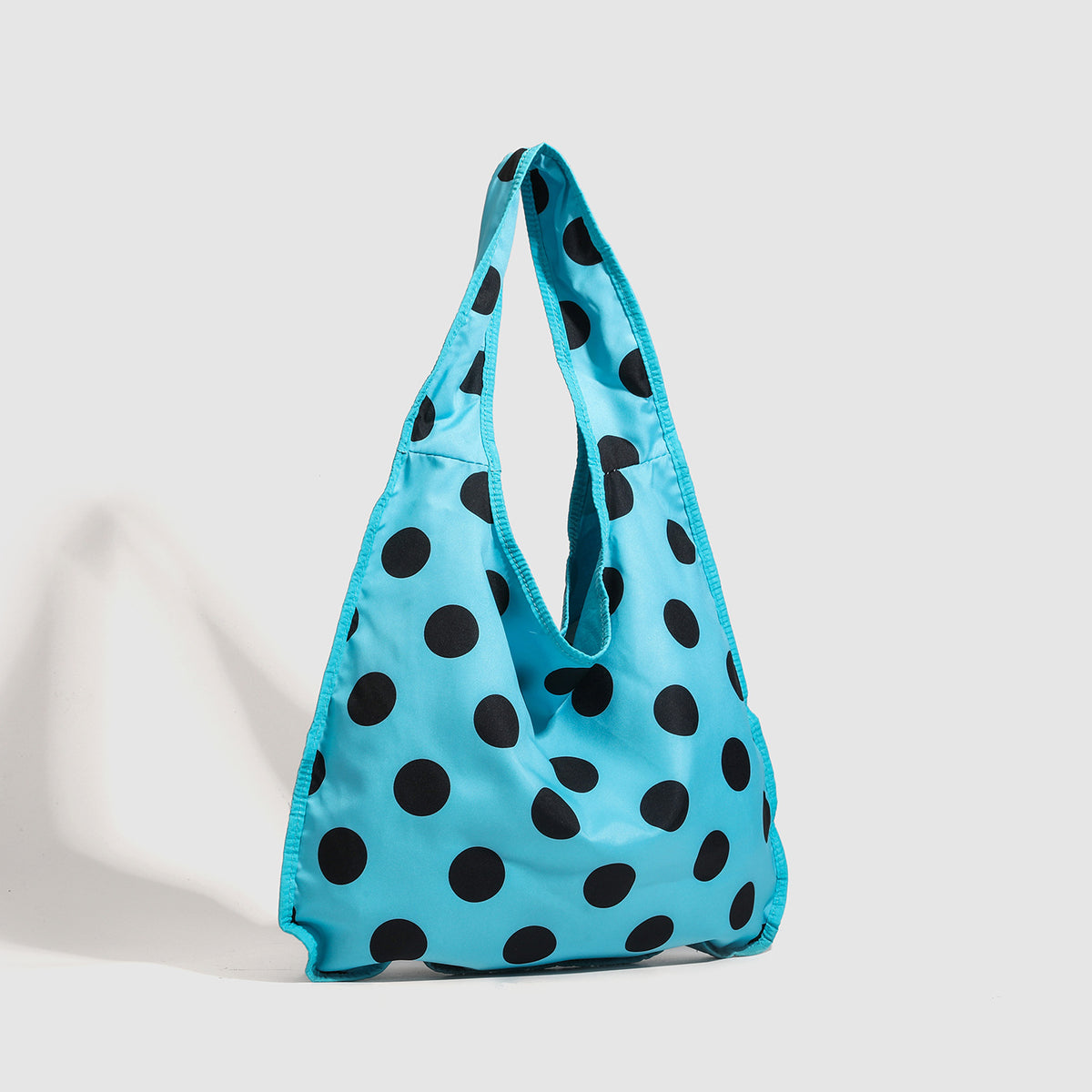 Casual Blue Polka Dtot Canvas Tote Bag 6W10BBG2005