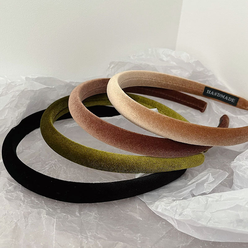 Classic Solid Color Velvet Slim Headband 6W6HBD293