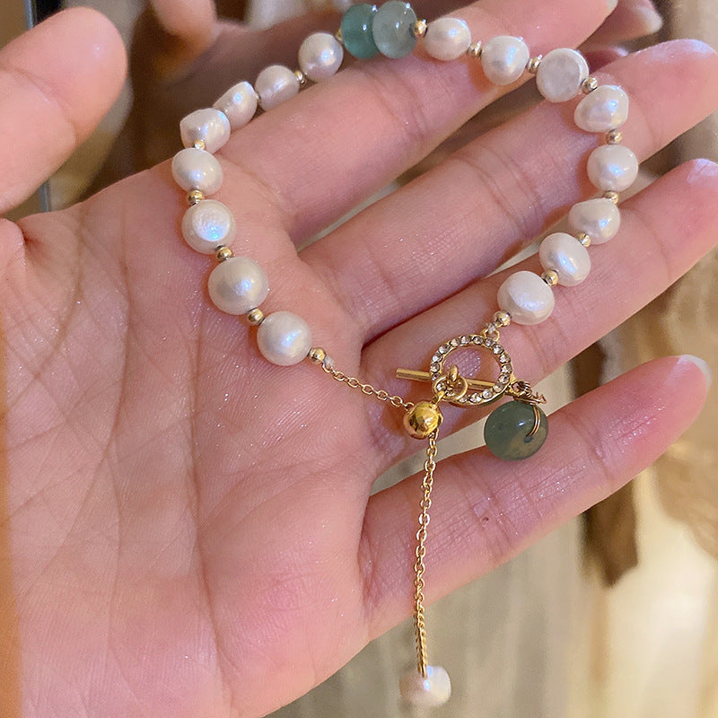 Stylish Gold Plated Freshwater Pearl Bracelet 6W6JBR714