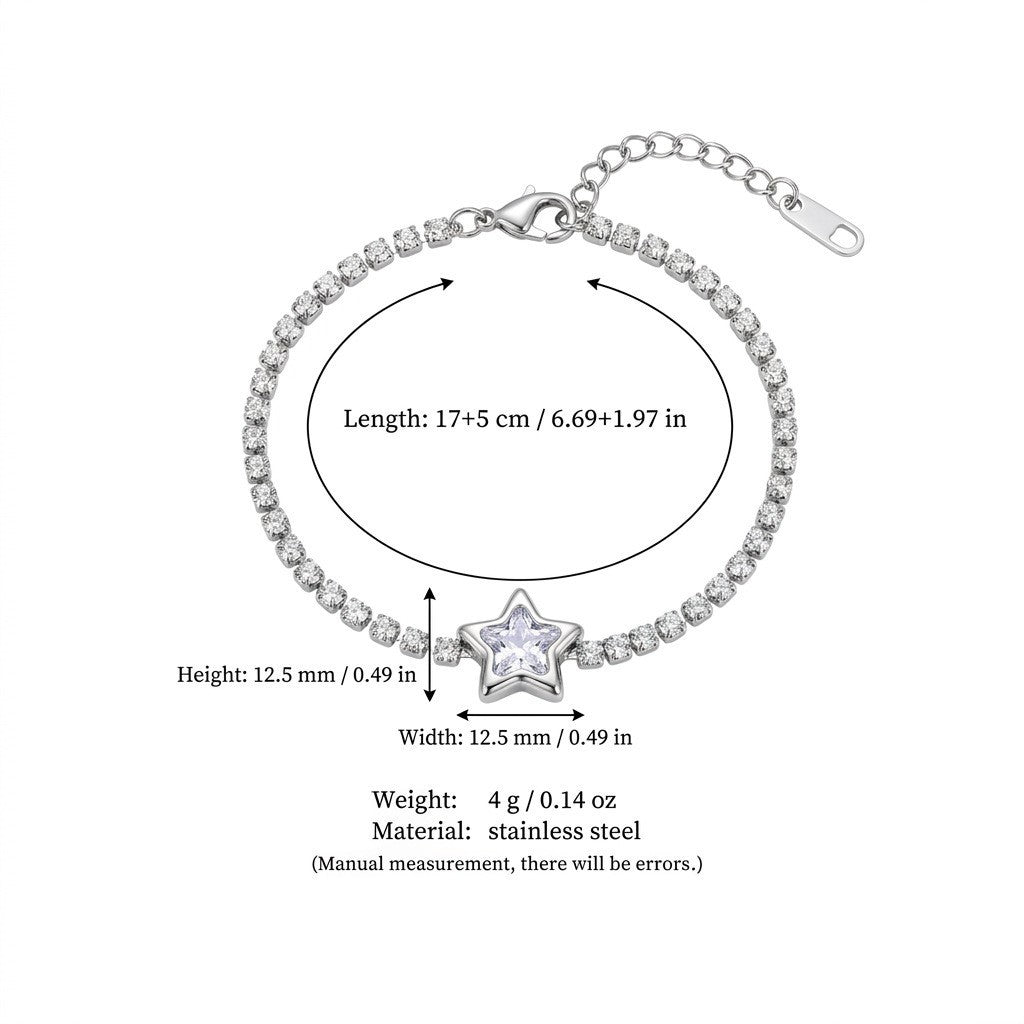 Simple Gold Plated Star Flower Chain Bracelet 6W6JBR530