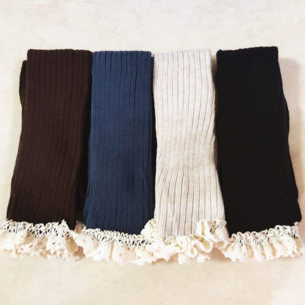 Sweet Lace Trim Chunky Knit Crew Socks 6W8FSO757