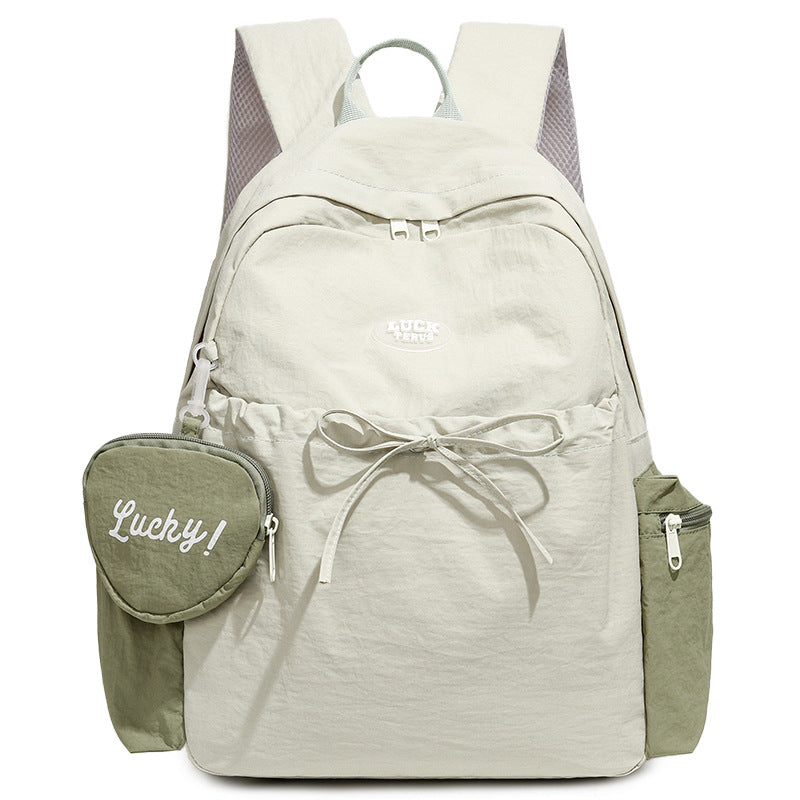 Sweet Solid Color Bowknot Large Capacity Backpack 6S10BBG1449