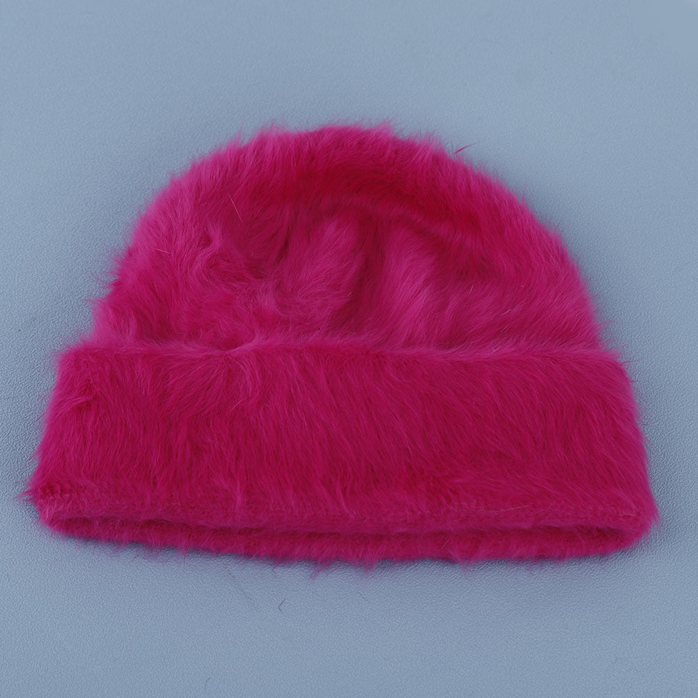 Cute Angora Soft Fuzzy Cuffed Knit Beanie 6W6HAT695