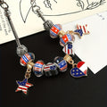 Hiphop American Flag Pattern Beaded Chain Bracelets 8ZA6JBR136T