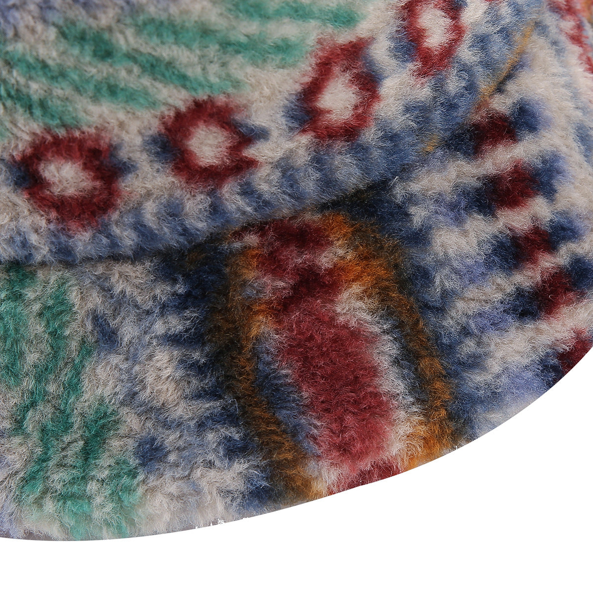 Boho Style Fair Isle Print Warm Bucket Hat 6W6HAT816