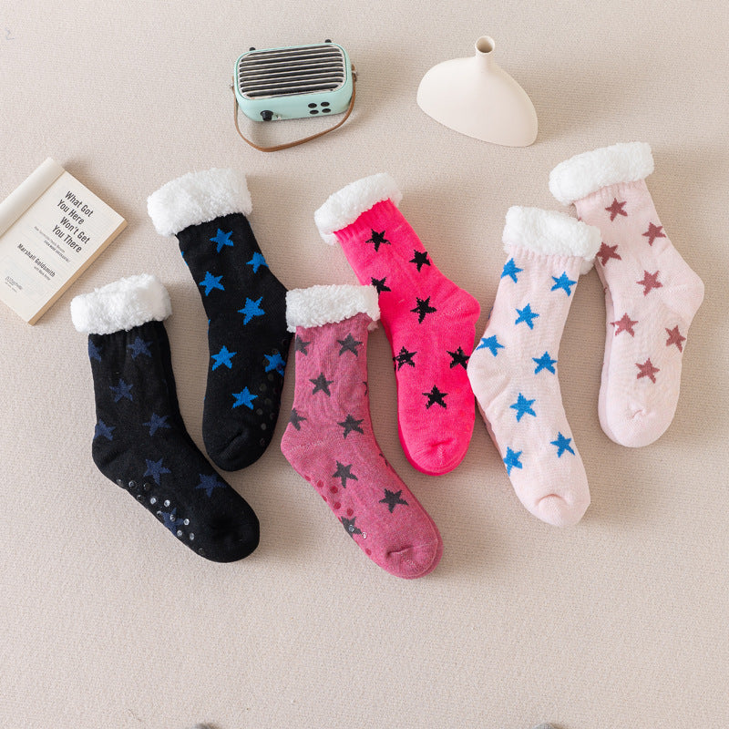 Random Color Sherpa Lined Christmas Socks MK2BLW6W8FSO900