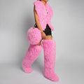 Trendy Fluffy Fur Solid Color Crossbody Bag 6W10BBG2401