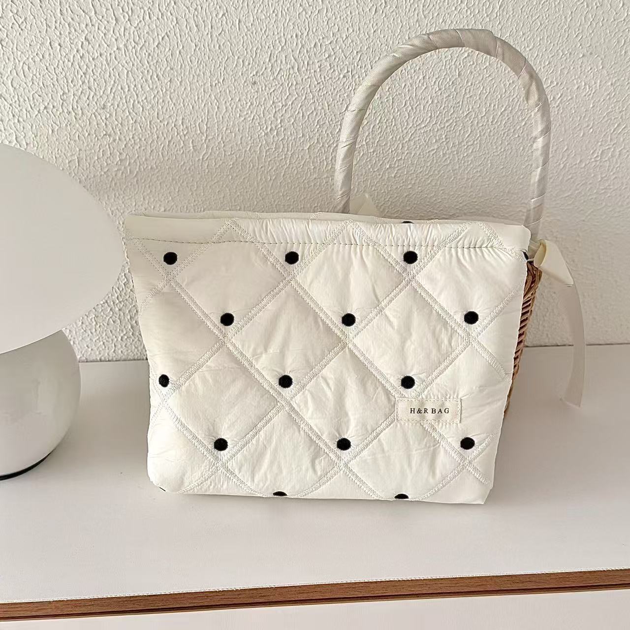 Polka Dot Quilted Makeup Bag - DippedShop Wholesale - #0483