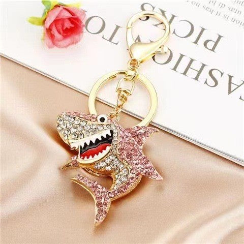 Funny Rhinestones Dolphin Pendant Keychain Bag Charm 6W10BBC632