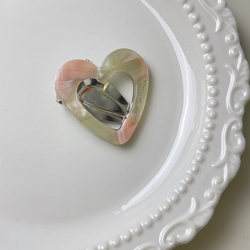 Trendy Hollow Heart Acetate Hair Clips 6W6HCP1208