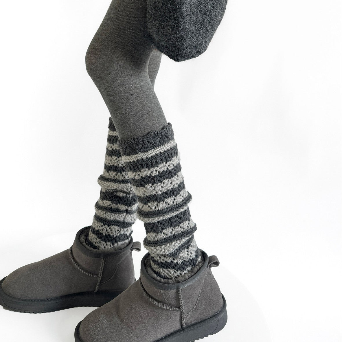 Striped Slouchy Mid-Calf Socks - DippedShop Wholesale - #3619
