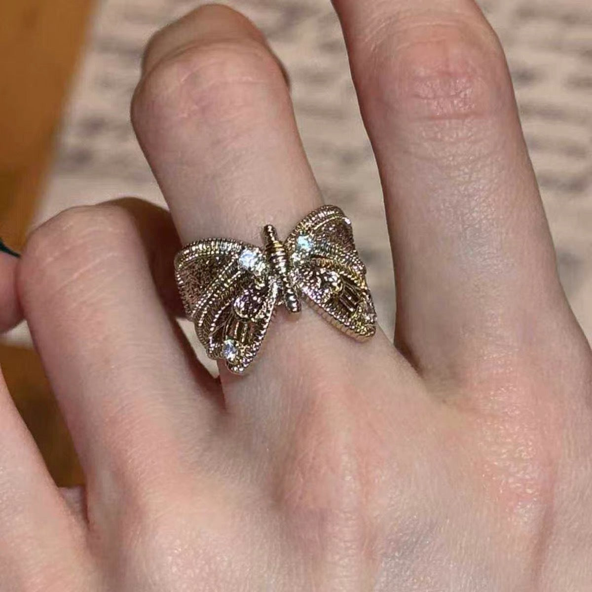 Vintage Butterfly Zircon Ring - DippedShop Wholesale - #5923