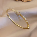 Elegant Gold Plated Rhinestones Hollow Open Bracelet 6W6JBR693