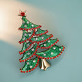 Sparkling Rhinestone Christmas Tree Brooch Pin 6W6JPB59