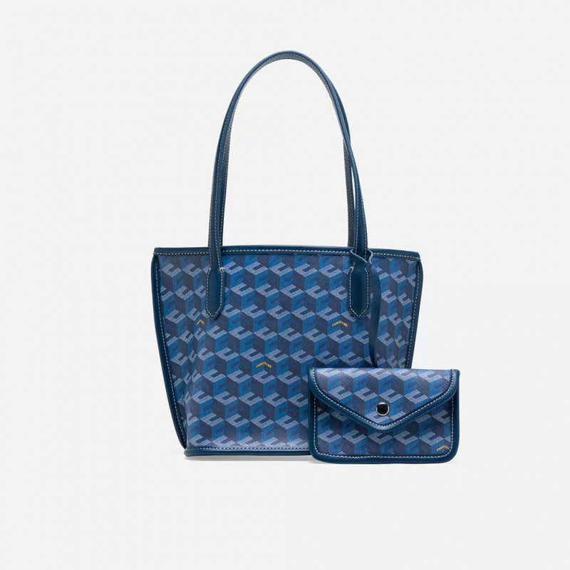 Simple Color Block Large Capacity Tote Bag 6W10BBG1978