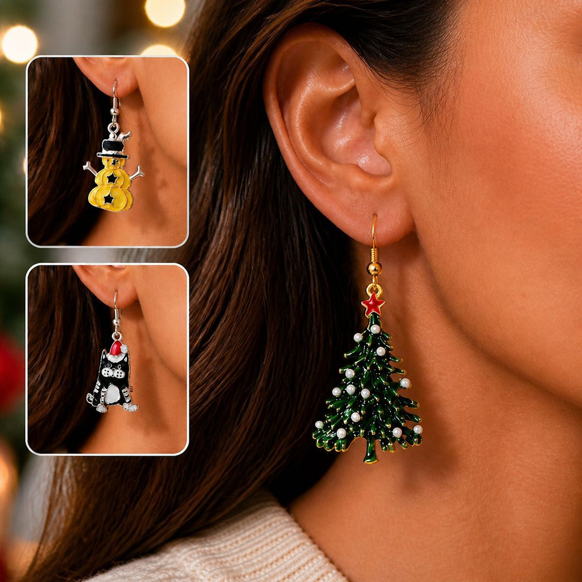 Christmas Snowman Dangle Earrings - DippedShop Wholesale - #6803