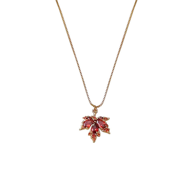Gold Plated Maple Leaf Necklace - DippedShop Wholesale - #2307
