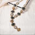 Vintage Gold Plated Oval Resin Jewel Y-necklaces 6W6JNC625