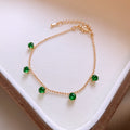 Stylish Gold Plated Square Rhinestones Chain Bracelet 6W6JBR710