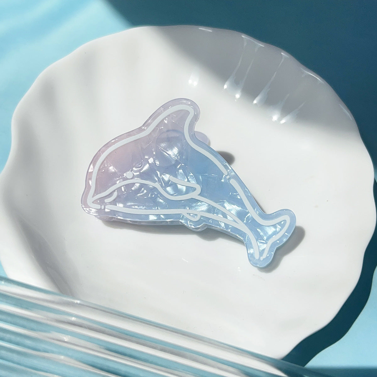 Cute Ocean Whale Starfish Acrylic Hair Claw MK2PPM6W6HCP348