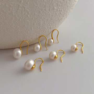 Pearl Simple Elegant Metal Earrings DPJE1833