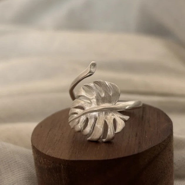 Monstera Leaf Adjustable Ring - DippedShop Wholesale - #6835